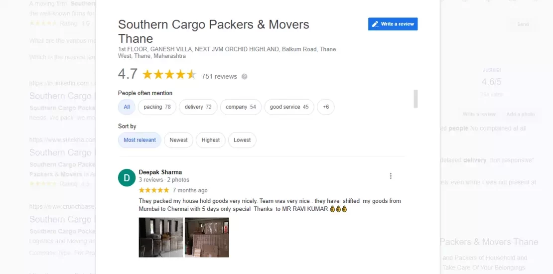 Southern Cargo Packers and Movers